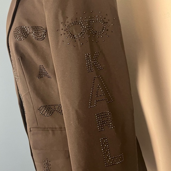 KARL LAGERFELD PARIS Hotfix Embellished Blazer black size 6 - Picture 13 of 13